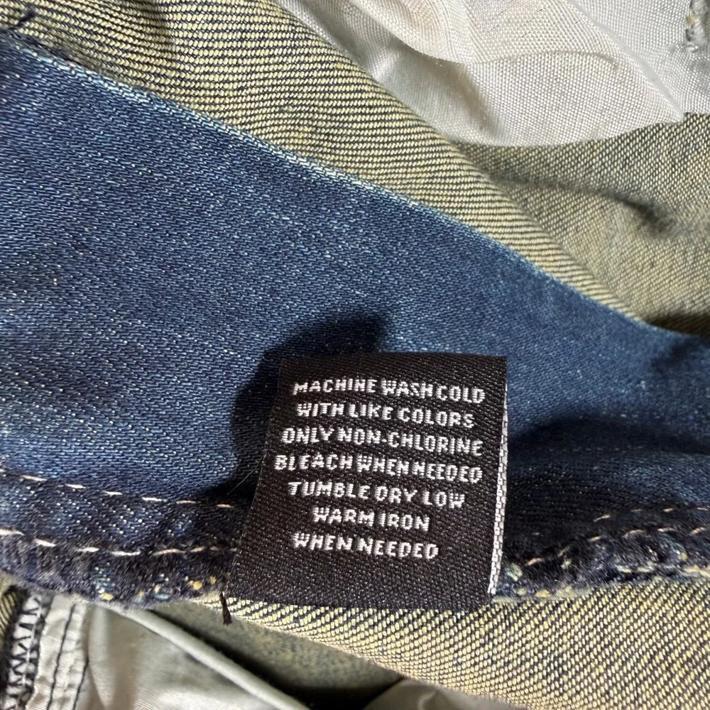 Noblezen Collection Mens Slim Straight Jeans Blue Distressed‎ W40 L32 NEW